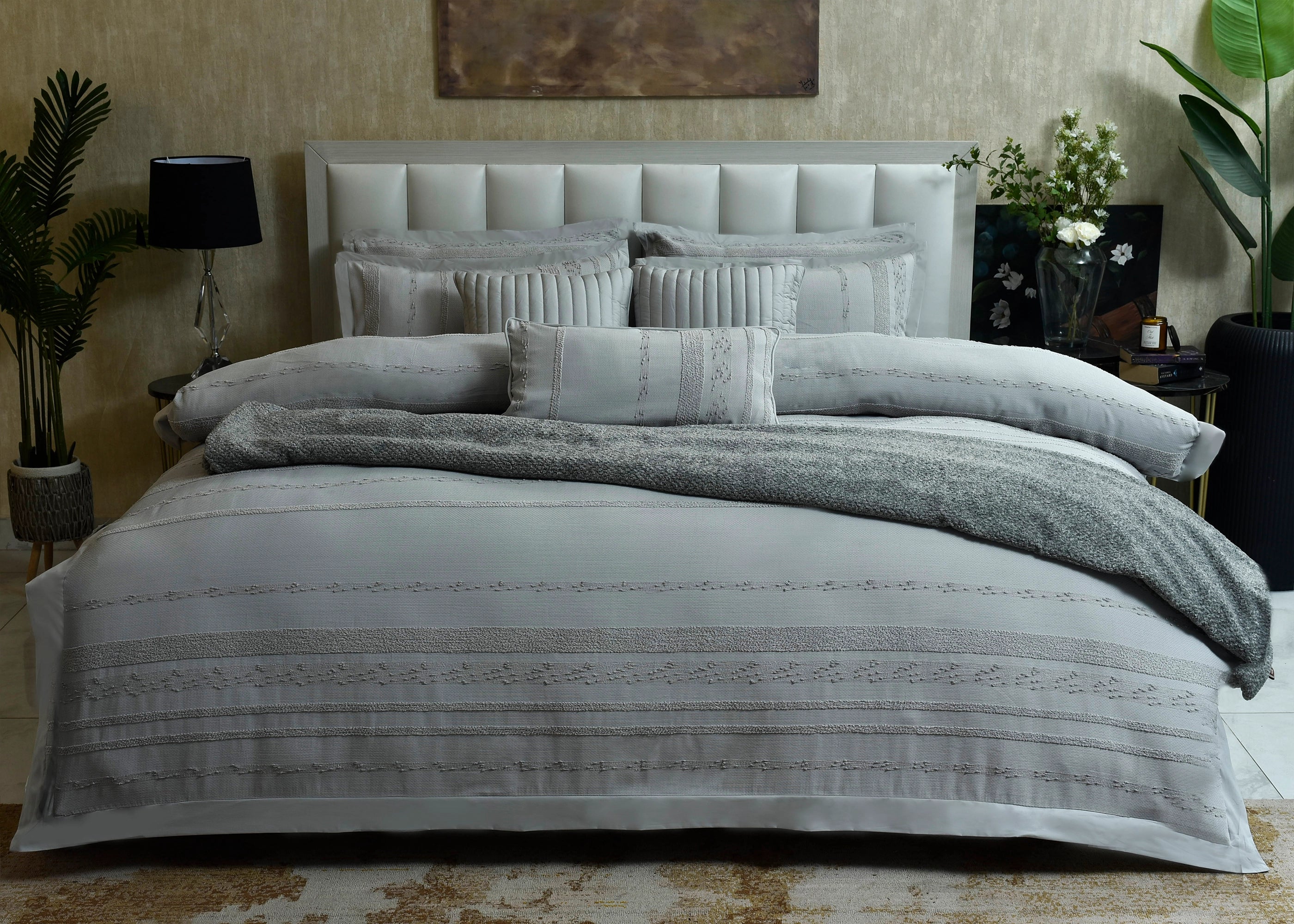 9 PCS DUVET COVER SET PRESTIGE GREY